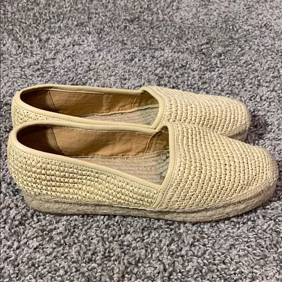 J. Crew Cream Woven Espadrilles Flats in Natural Raffia Sz 7
