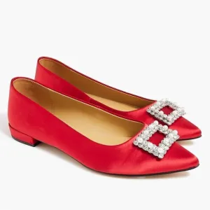 J Crew Crystal Embellished Pointed Toe Flats NIB