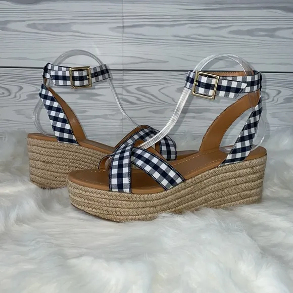J. Crew Gingham flatform espadrilles