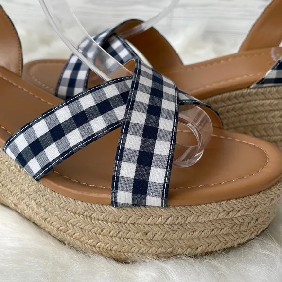 J. Crew Gingham flatform espadrilles