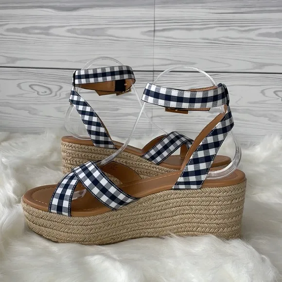 J. Crew Gingham flatform espadrilles
