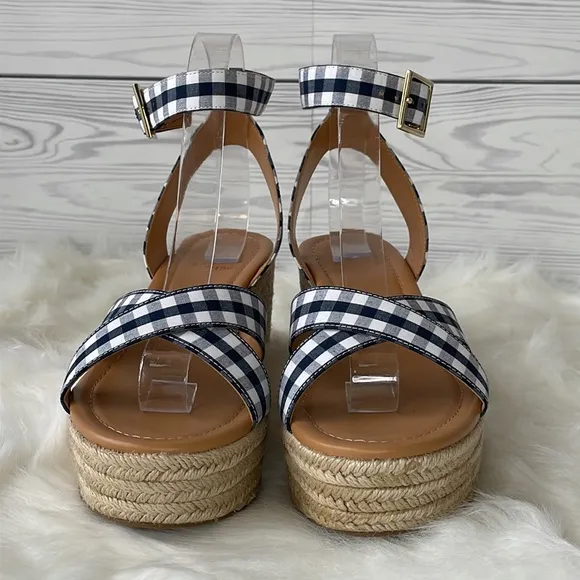 J. Crew Gingham flatform espadrilles