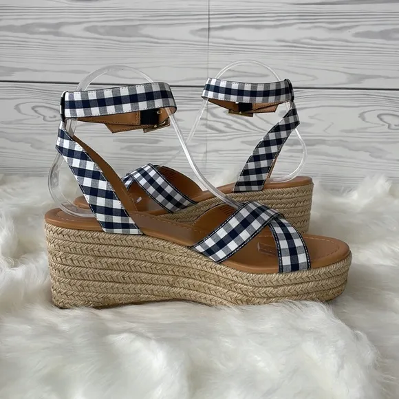 J. Crew Gingham flatform espadrilles