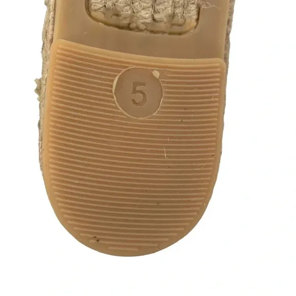 J. Crew Leather and Canvas Made in Spain ankle strap espadrille Black Size 5 NWT