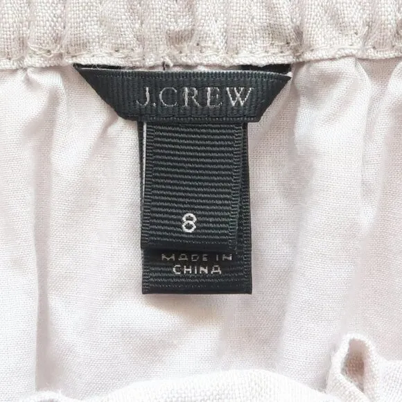 J. Crew Light Grey 100% Linen Paper-bag Mini Summer Skirt Size 8