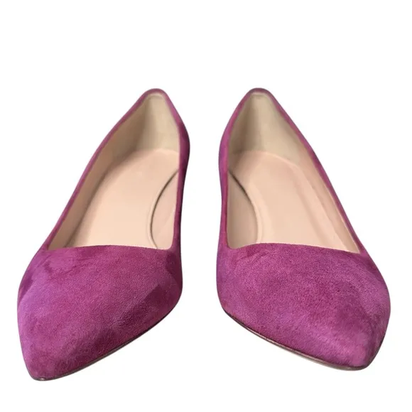 J. Crew Made In Italy Dulce Suede Kitten Heels Purple Pointed Toe A9758 Size 9.5