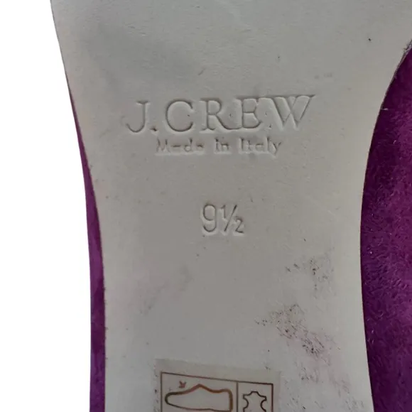 J. Crew Made In Italy Dulce Suede Kitten Heels Purple Pointed Toe A9758 Size 9.5