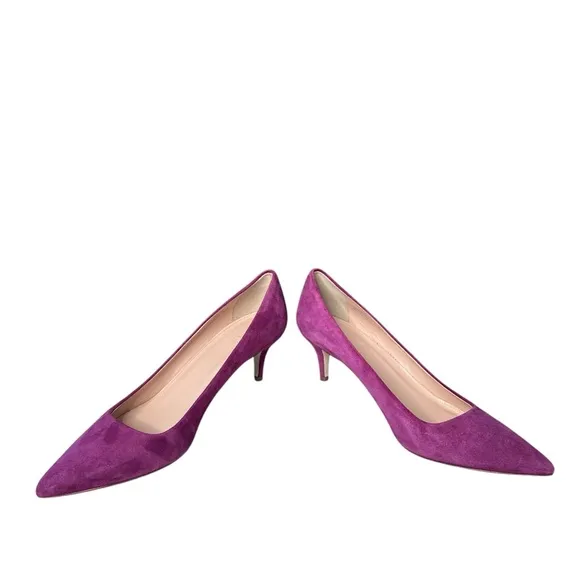 J. Crew Made In Italy Dulce Suede Kitten Heels Purple Pointed Toe A9758 Size 9.5
