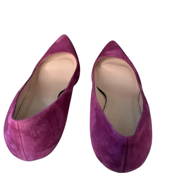 J. Crew Made In Italy Dulce Suede Kitten Heels Purple Pointed Toe A9758 Size 9.5