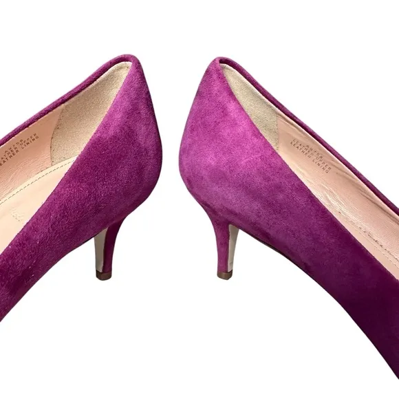 J. Crew Made In Italy Dulce Suede Kitten Heels Purple Pointed Toe A9758 Size 9.5