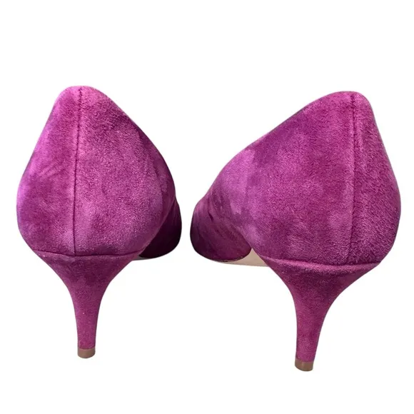 J. Crew Made In Italy Dulce Suede Kitten Heels Purple Pointed Toe A9758 Size 9.5