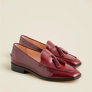 J. Crew Maison tassel loafers in Italian leather Rich Burgandy NWOB size 9