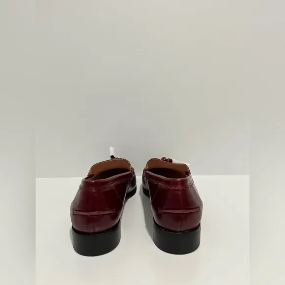 J. Crew Maison tassel loafers in Italian leather Rich Burgandy NWOB size 9