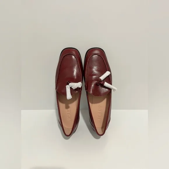 J. Crew Maison tassel loafers in Italian leather Rich Burgandy NWOB size 9