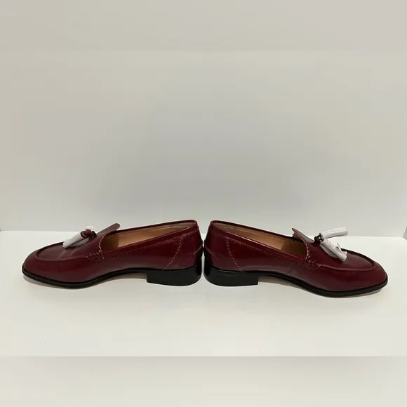 J. Crew Maison tassel loafers in Italian leather Rich Burgandy NWOB size 9