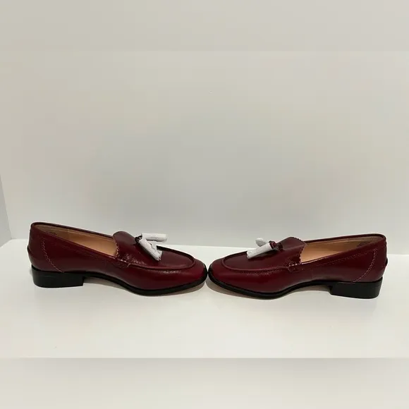 J. Crew Maison tassel loafers in Italian leather Rich Burgandy NWOB size 9