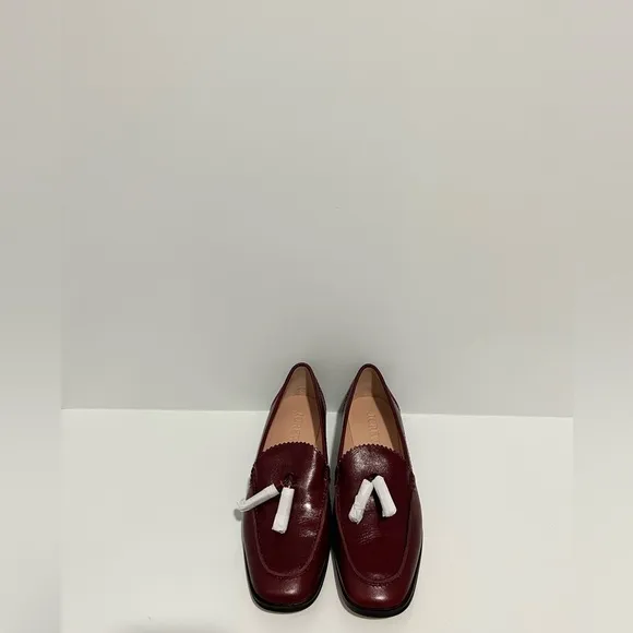 J. Crew Maison tassel loafers in Italian leather Rich Burgandy NWOB size 9