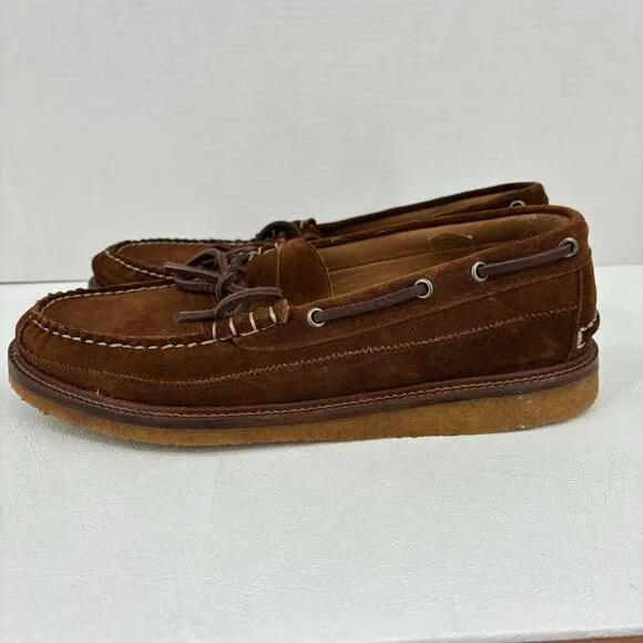 J Crew Mens Size 10.5 Loafers Brown Leather Camden Slip On English Suede