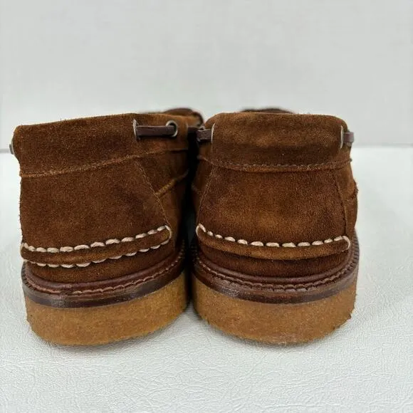 J Crew Mens Size 10.5 Loafers Brown Leather Camden Slip On English Suede