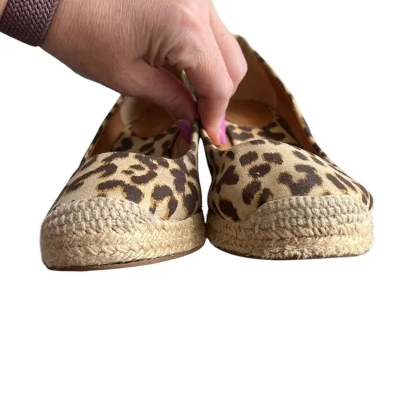 J. Crew - Seville Espadrilles Wedge Animal Leopard Print Canvas Sz 8