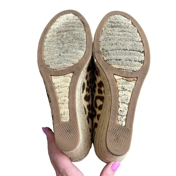 J. Crew - Seville Espadrilles Wedge Animal Leopard Print Canvas Sz 8