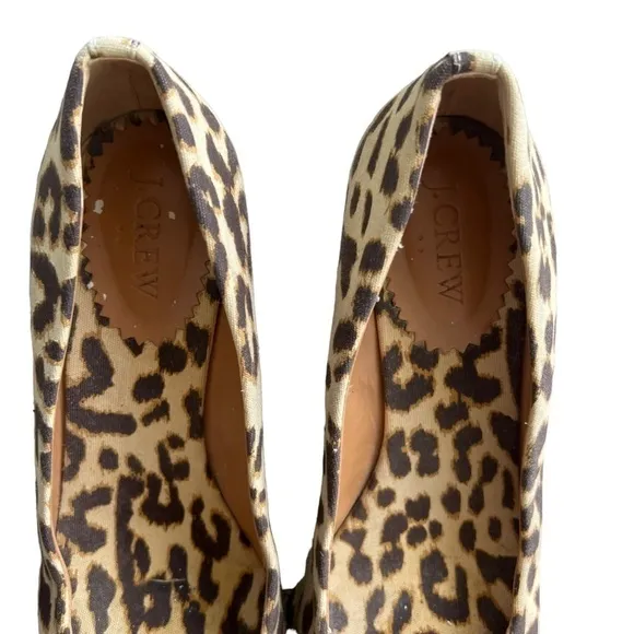 J. Crew - Seville Espadrilles Wedge Animal Leopard Print Canvas Sz 8