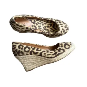 J. Crew - Seville Espadrilles Wedge Animal Leopard Print Canvas Sz 8