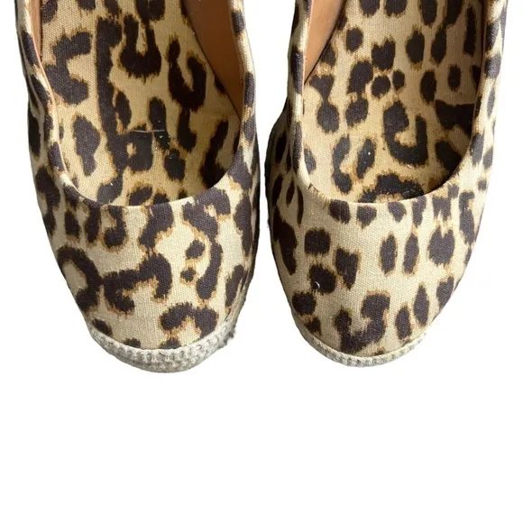 J. Crew - Seville Espadrilles Wedge Animal Leopard Print Canvas Sz 8