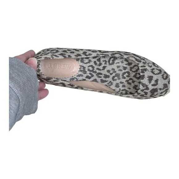 J. Crew Seville Printed Espadrilles Wedges in Chocolate Brown Leopard