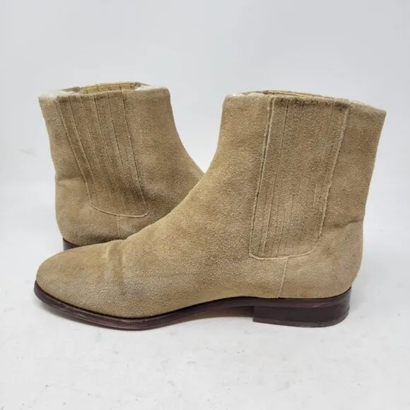 J. crew | Sherpa Lined Suede Leather Chelsea Ankle Boots Tan