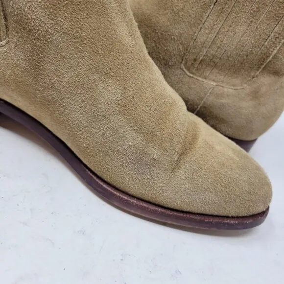 J. crew | Sherpa Lined Suede Leather Chelsea Ankle Boots Tan