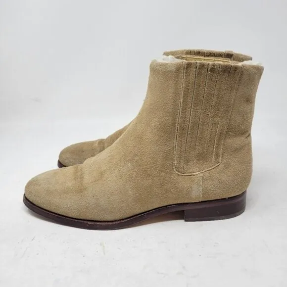 J. crew | Sherpa Lined Suede Leather Chelsea Ankle Boots Tan