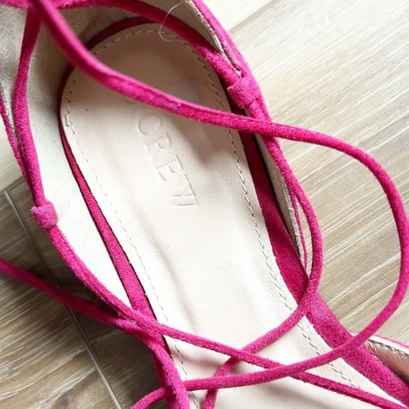 J Crew Suede lace-up pointed-toe flats Size 5.5