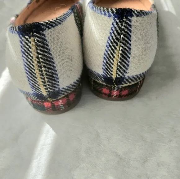 J. Crew Tartan pointed toe bow flats