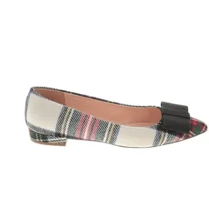 J. Crew Tartan pointed toe bow flats