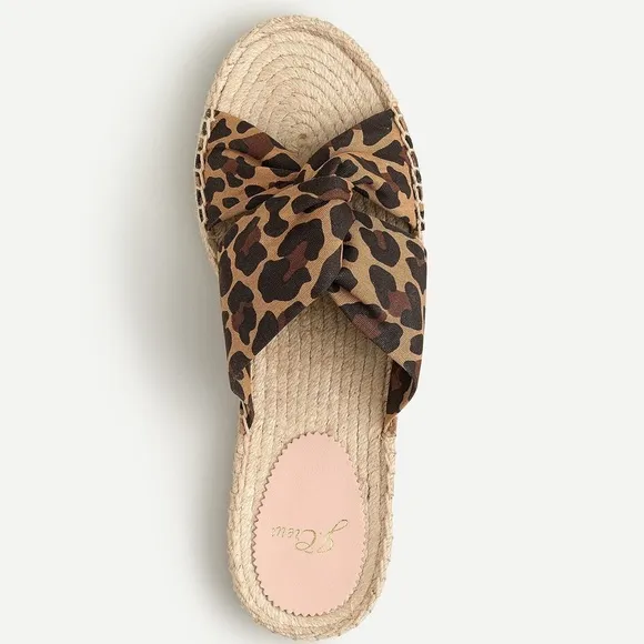 🆕{J. CREW} Twisted-Knot Espadrille Leopard Canvas