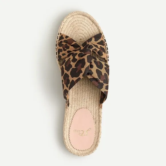 🆕{J. CREW} Twisted-Knot Espadrille Leopard Canvas