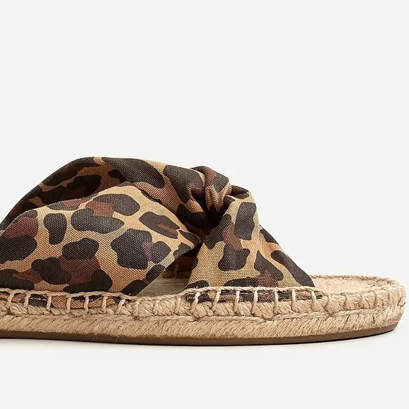 🆕{J. CREW} Twisted-Knot Espadrille Leopard Canvas
