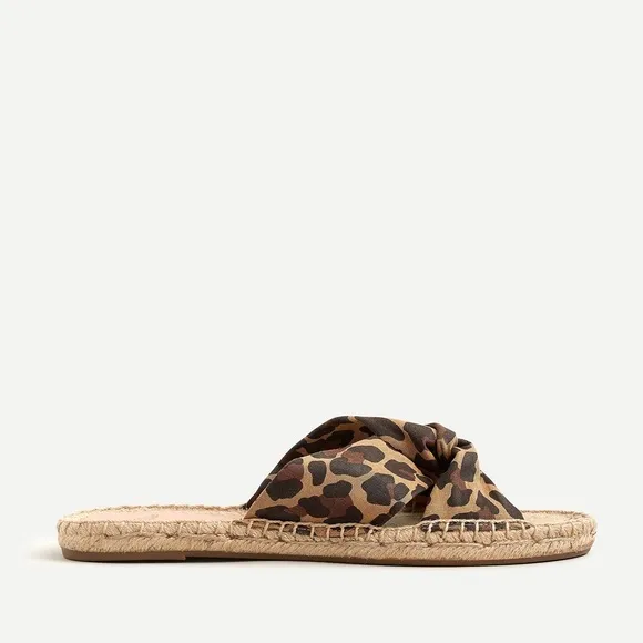 🆕{J. CREW} Twisted-Knot Espadrille Leopard Canvas