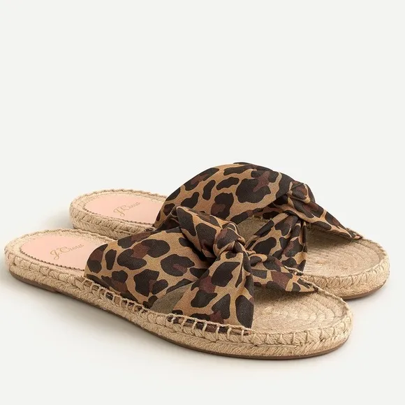 🆕{J. CREW} Twisted-Knot Espadrille Leopard Canvas