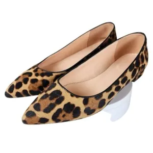 J. Crew- Women’s Pointed-Toe Flats in Leopard Calf Hair, Size 8