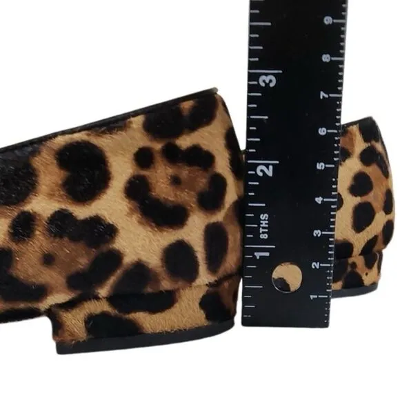 J. Crew- Women’s Pointed-Toe Flats in Leopard Calf Hair, Size 8
