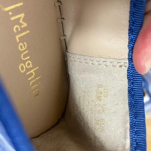 J. McLaughlin Blue and White Striped Espadrilles