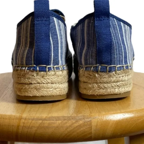 J. McLaughlin Blue and White Striped Espadrilles