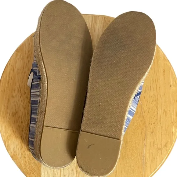 J. McLaughlin Blue and White Striped Espadrilles