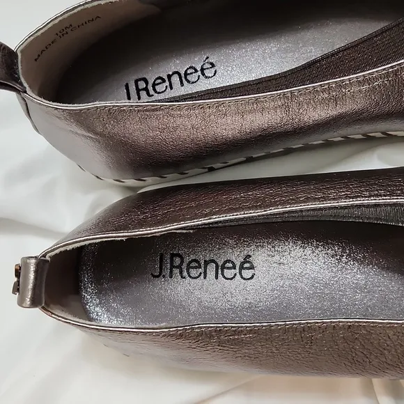 J Renee Darvina Casual Leather Round-toe Metallic Slip-on Casual shoes (w 10)
