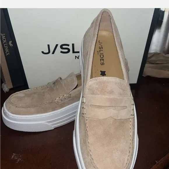 J Slides Tan Loafers EUC