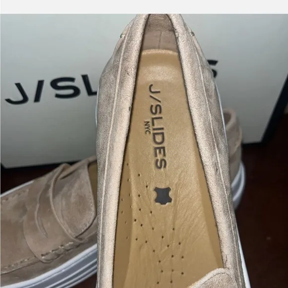 J Slides Tan Loafers EUC