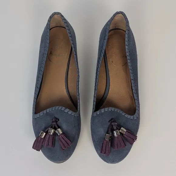 Jack Rogers Blue Suede Loafers 6