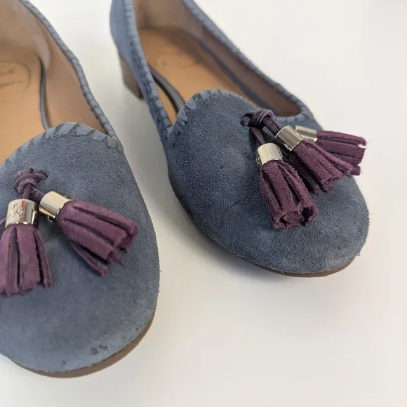 Jack Rogers Blue Suede Loafers 6